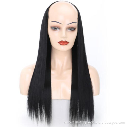 3 4 half synthetic wig, chinese chemical u part lace front synthetic half wig